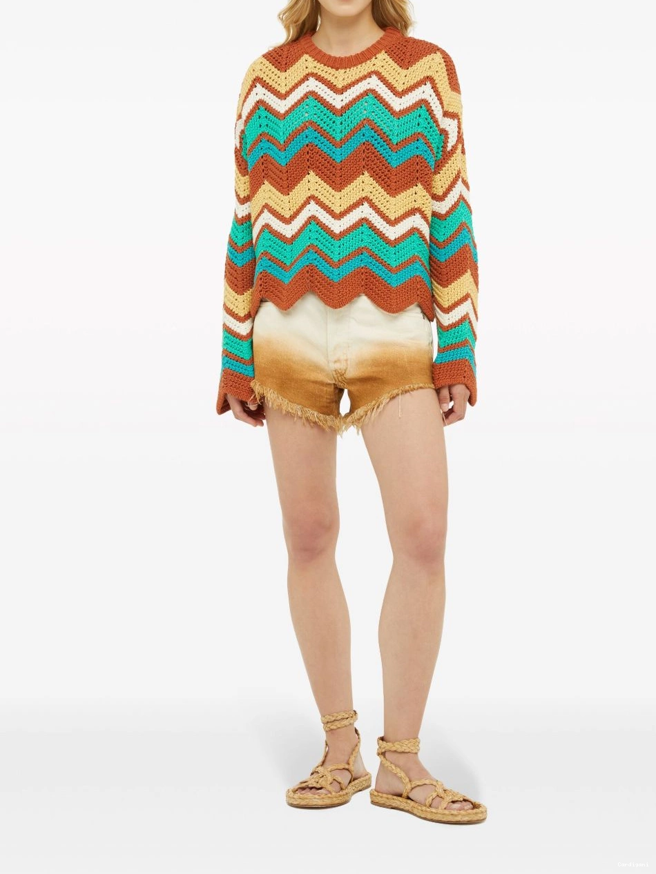 Affordable Kaleidoscopic Alanui Women chevron jumper knit 0331